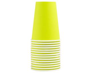 15 Gobelets en carton, 20 cl - Vert kiwi