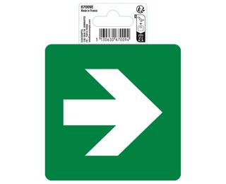 Panneau PVC adhésif antidérapant Flèche 10cm - Vert