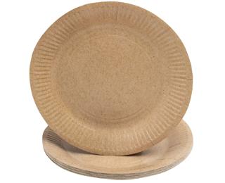 20 round cardboard plates, Ø 23 cm - Kraft