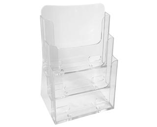A4 Counter display w. 3 pockets clear