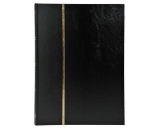 Briefmarkenalbum in Lederoptik, 64 Seiten schwarz, 22,5x30,5 cm