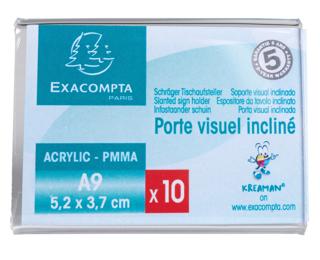 Pack 10 label holders 52x37 A9 landscape - Crystal
