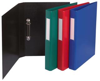 Classeur rembordé polypropylène 2 anneaux ronds de 25mm sur 3eme de couverture 
