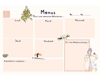 Hebdo Planner Angéline Melin Menu 26,5 x 18 cm 