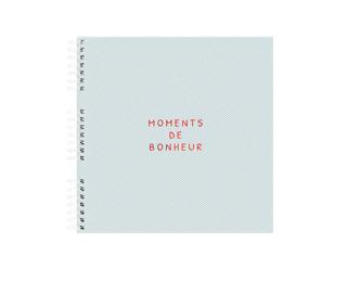 Album à spirales 60 pages blanches Bonheur - Bleu ciel