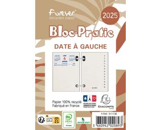 Bloc-pratic Forever recyclé date à gauche 8,2 x 12 cm - 2025 