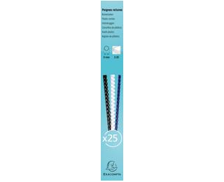 Boite 25 reliures spirales plastique 6mm - Blanc