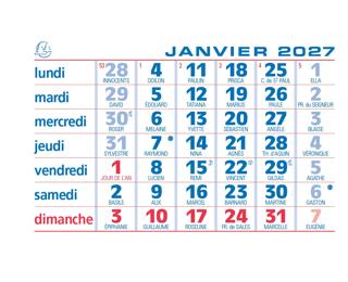 Recharge de feuillets mensuels 10,8 x 6,4 cm pour chevalet cartonné 13,5 x 10,5 cm 2027 
