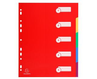 Intercalaires polypropylène opaque semi rigide 5 positions - A4 maxi