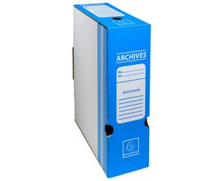 Boite archive Dos 100mm carton ondulé couleurs - 25x34cm - Bleu