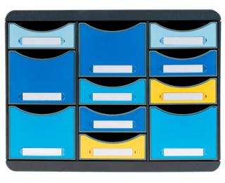 Schubladenbox STORE BOX MULTI, 11 offene Schubladen, Bee Blue 