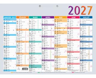 Calendrier Multicolore 43 x 33,5 cm Semestriel 2027