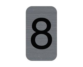 Piastra porta autoadesiva alluminio CIFRA 8 2,5x4,4 cm - Grigio