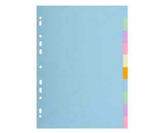 Intercalaires carte pastel 170g Forever 10 positions - A4 - Couleurs assorties
