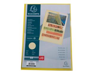 Exacompta PP Cut Flush Folder A4 0.12mm Grain, Pack of 10 - Yellow