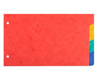 Intercalaires pour fiches bristol en carte lustrée 225g/m2 4 positions - 125x200mm - Couleurs assorties