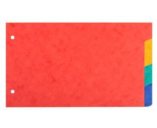 Intercalaires pour fiches bristol en carte lustrée 225g/m2 4 positions - 125x200mm - Couleurs assorties