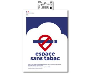 Panneau PVC adhésif Espace sans tabac A5 - Rouge