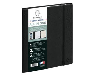 Agenda de bureau All in one Horizons 20S Visuel spiralé Kaa 15 x 21 cm Semainier Janvier à Décembre 2027 - Noir