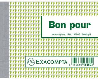 Doorschrijfboekje Bon pour 10,5x13,5cm - 50 blad duplo - onder krimpfolie per 5