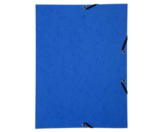 Eckspannmappe mit Gummizug ohne Klappen, Recyclingkarton 350g, für Format DIN A4 - Blau