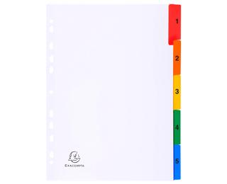 Register A4 Karton 5tlg bedr.farbig - Blanc