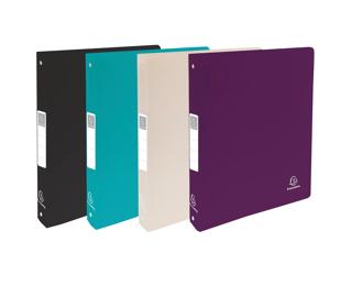 Classeur 4 anneaux 30mm PP Recyclé Titane - Couleurs assorties