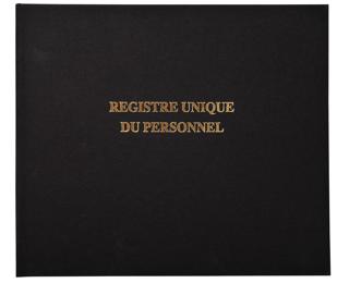 Registre 27x32cm - Registre unique du personnel (salariés et stagiaires) - 100 pages