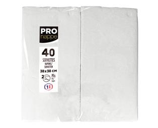 Paquet de 40 serviettes micro gaufrées ouate 2 plis - pliées 1/8