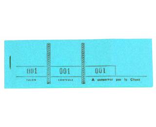 Bloc passe-partout 100 feuillets numérotés de 3 volets - Format 4,8x15 cm - Bleu