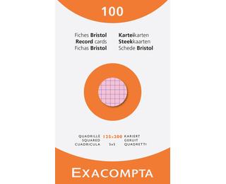 Étui de 100 fiches - bristol quadrillé 5x5 non perforé 125x200mm 