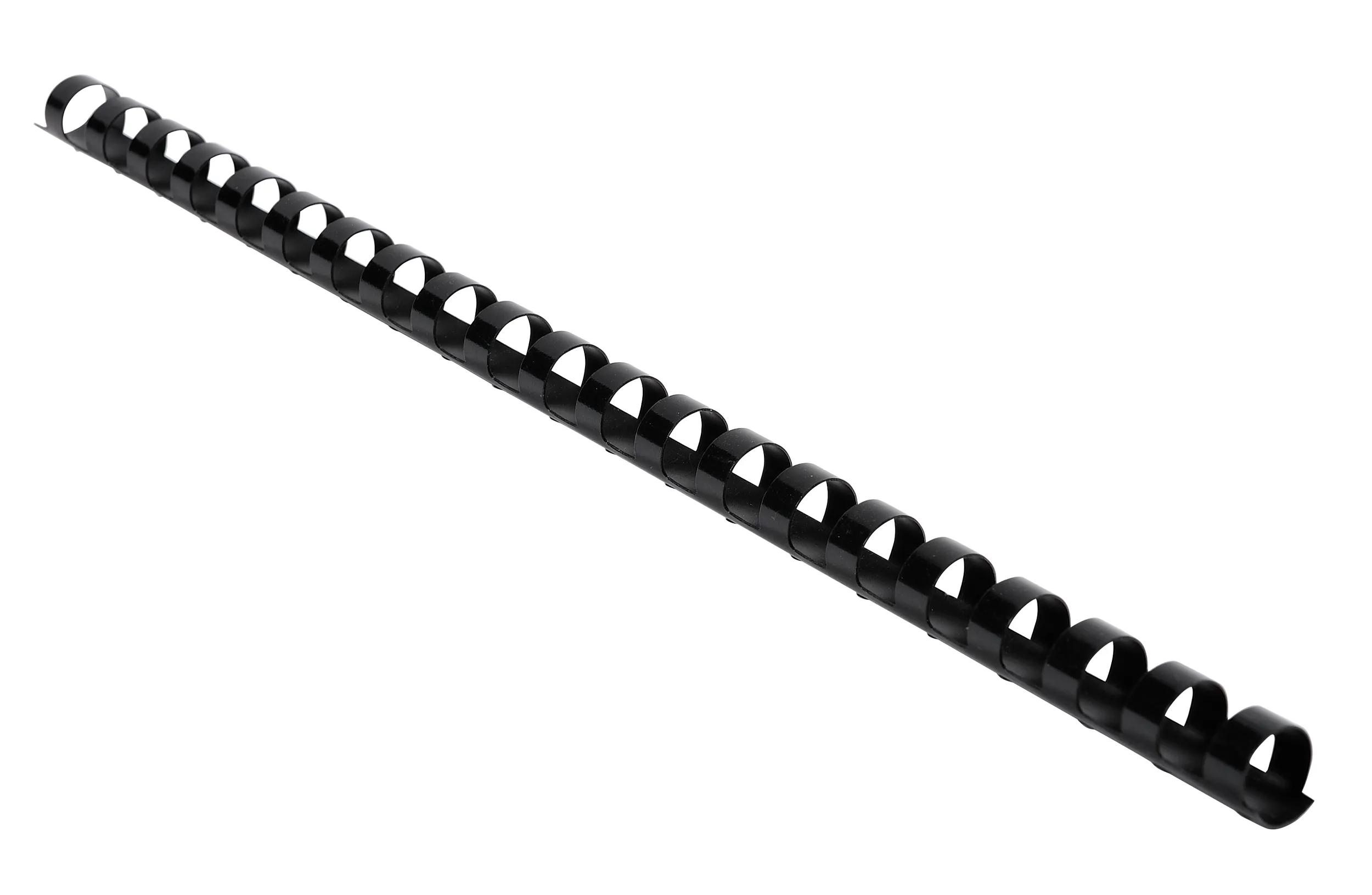 Spirales Reliure Plastique 12mm - Lot De 50 - Longueur 279mm - Pas 3:1 (85 Pages) - Pour Classeurs, Rapports, Mémoires - Couleur Noire - 4