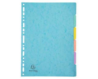 Register aus Colorspan-Karton 400g, 6 neutrale Taben, für Format DIN A4, Aquarel - Farben sortiert
