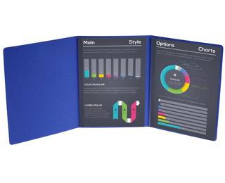 3er Set Bewerbungsmappen aus aus Colorspan-Karton 400g/qm mit Leinenoptik, mit 2 Klemmschienen, DIN A4 - Farben sortiert