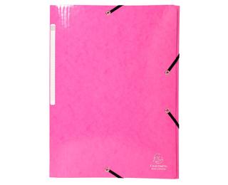 Cartella 3 lembi con elastici Maxi Capacity cartoncino lustré 425g/mq Iderama - A4 - Rosa