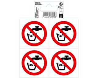 Panneau PVC adhésif antidérapant Eau non potable 10cm 