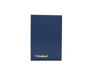 Exacompta Guildhall Account Book 298 x 203mm in Size, Hardback Vinyl Cover, 95gsm Ledger Quality Paper, Traditionally Sewn 4 Cash Columns - Blue