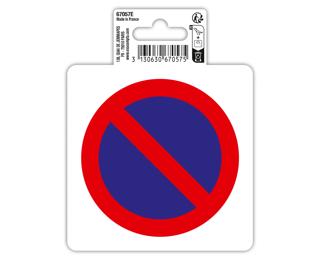 Panneau PVC adhésif antidérapant Défense de stationner 10 cm - Rouge