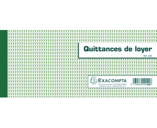 Carnet à souche "Quittances de loyer" 50 feuillets - Format horizontal de la quittance : 10,1x16,5 cm