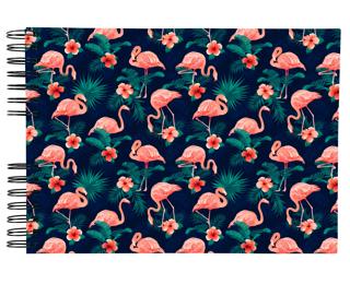 Spiralfotoalbum FLAMINGO 23x16 cm, 50 Seiten weiß - Nachtblau