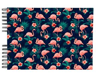 Spiralfotoalbum FLAMINGO 23x16 cm, 50 Seiten weiß - Nachtblau