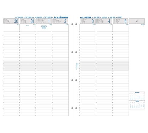 Recharge Agenda Semainier Exacompta - 7,5x11,5 Cm - Janvier à Décembre 2023 - Papier Ivoire Clairefontaine - Fabriqué France
