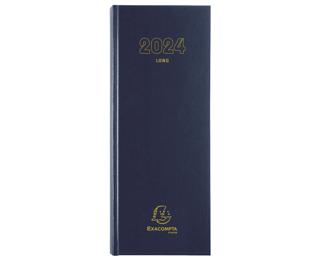 Agenda de bureau Long Euro et cents 13,5 x 32,1 cm Journalier Janvier à Décembre 2024 - Couleurs assorties