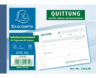 Quittungsblock A6 quer, 2x50 Blatt, inklusive MwSt 