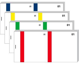 Bloc vendeur 100 feuillets à bande couleur numérotés de 1 à 100 - Format 66x135mm