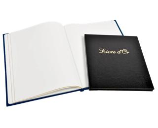 Livre d'or Balacron avec titre 140 pages blanches - 21x19 cm vertical - Couleurs assorties