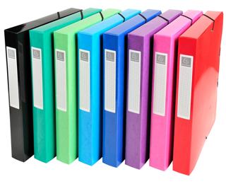 Archivbox aus Colorspan-Karton 600g/m2, Rücken 40mm mit Etikett, 25x33cm für DIN A4 - Iderama 