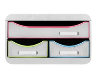 SMALL-BOX MINI 3 drawer white/harlequin/ - White/harlequin