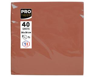 Packung mit 40 Servietten, mikrogeprägt (Point-to-Point), Tissue, 2-lagig - 38x38cm