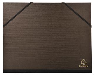 Zeichenmappe mit Gummizug für Format DIN A4 Überbreite, Kraft schwarz, 26x33cm - Schwarz